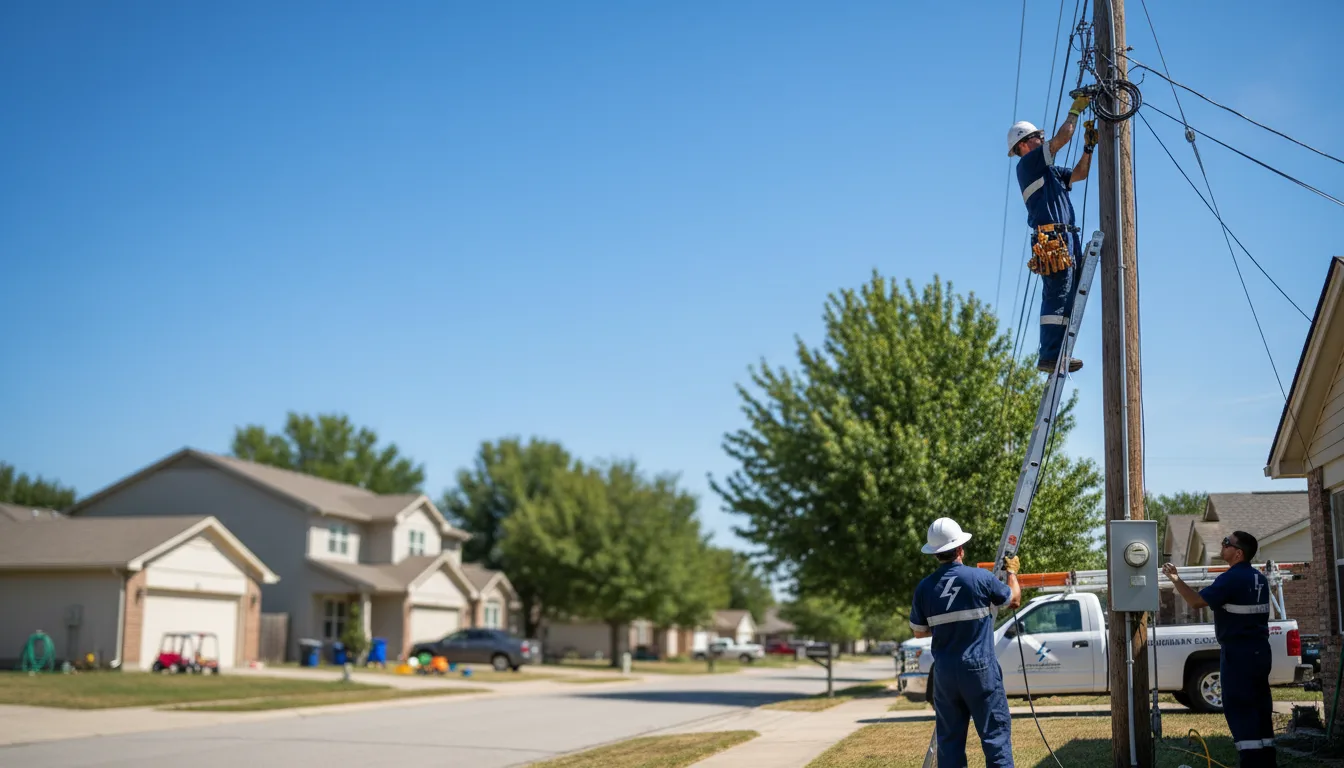 Residential electrician providing installation services in Danciger, TX